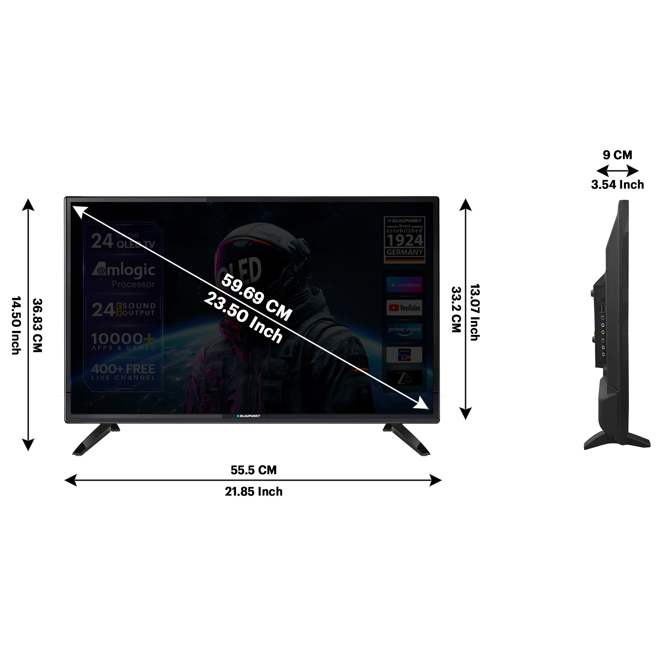 Blaupunkt Sigma QLED 59.69 cm (24 inch) HD Ready LED Smart Linux TV 2025 Edition (24SigmaQ018) view 11