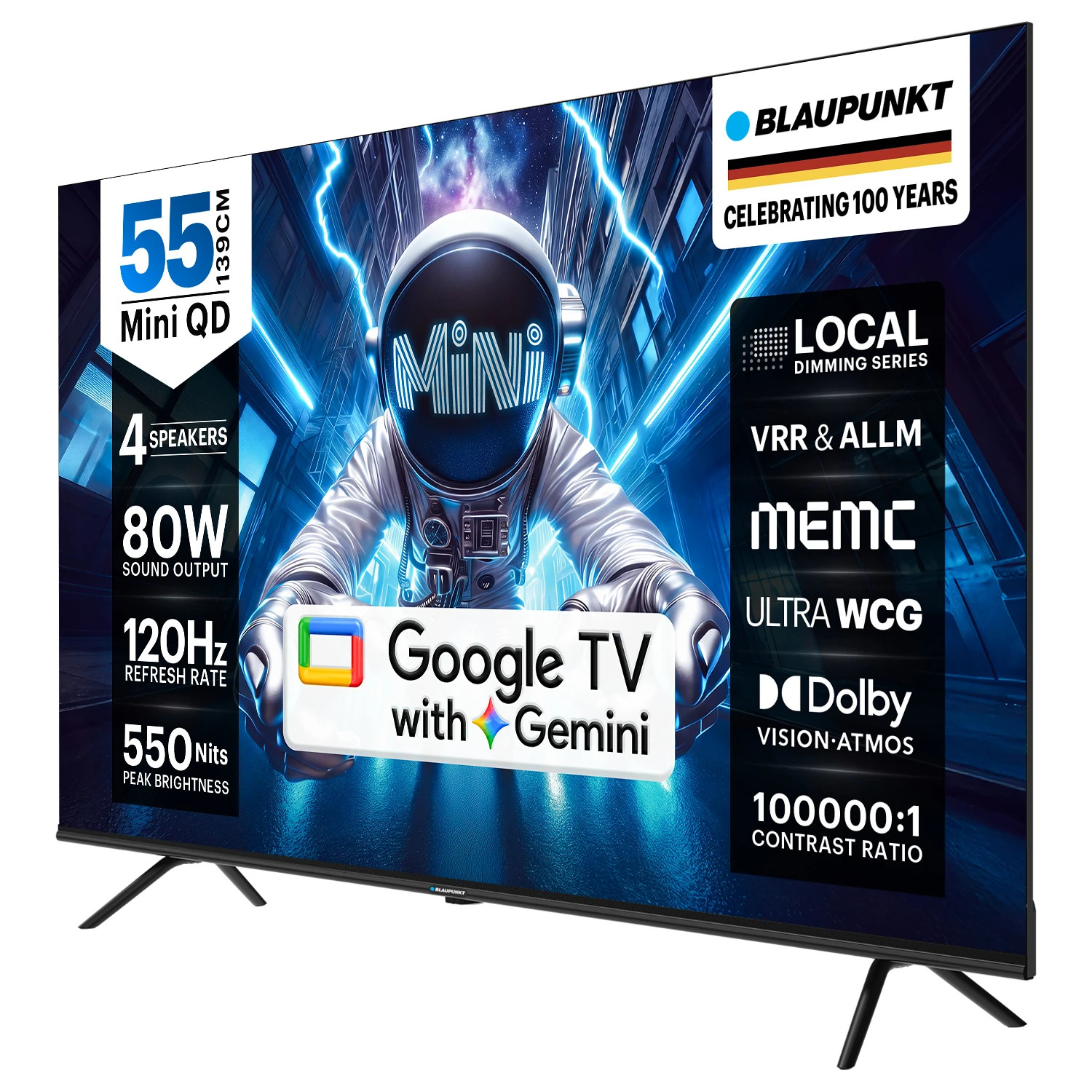 Blaupunkt 139 cm (55 inch) Ultra HD (4K) Mini LED Smart Google TV 2026 Edition (BQD55Mini7044)