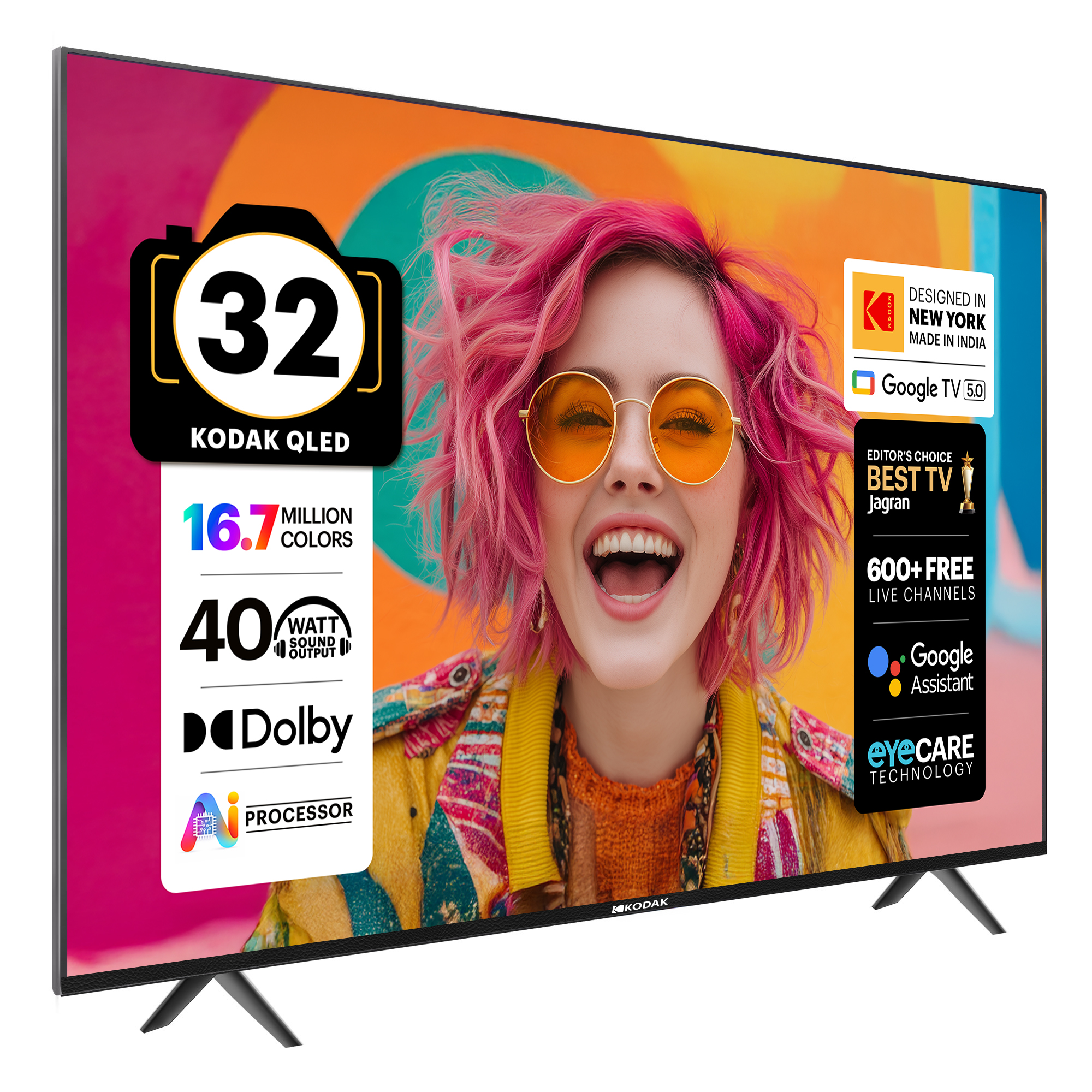 KODAK 80 cm (32 inch) QLED HD Ready Smart Google TV 2026 Edition (32ST5020)