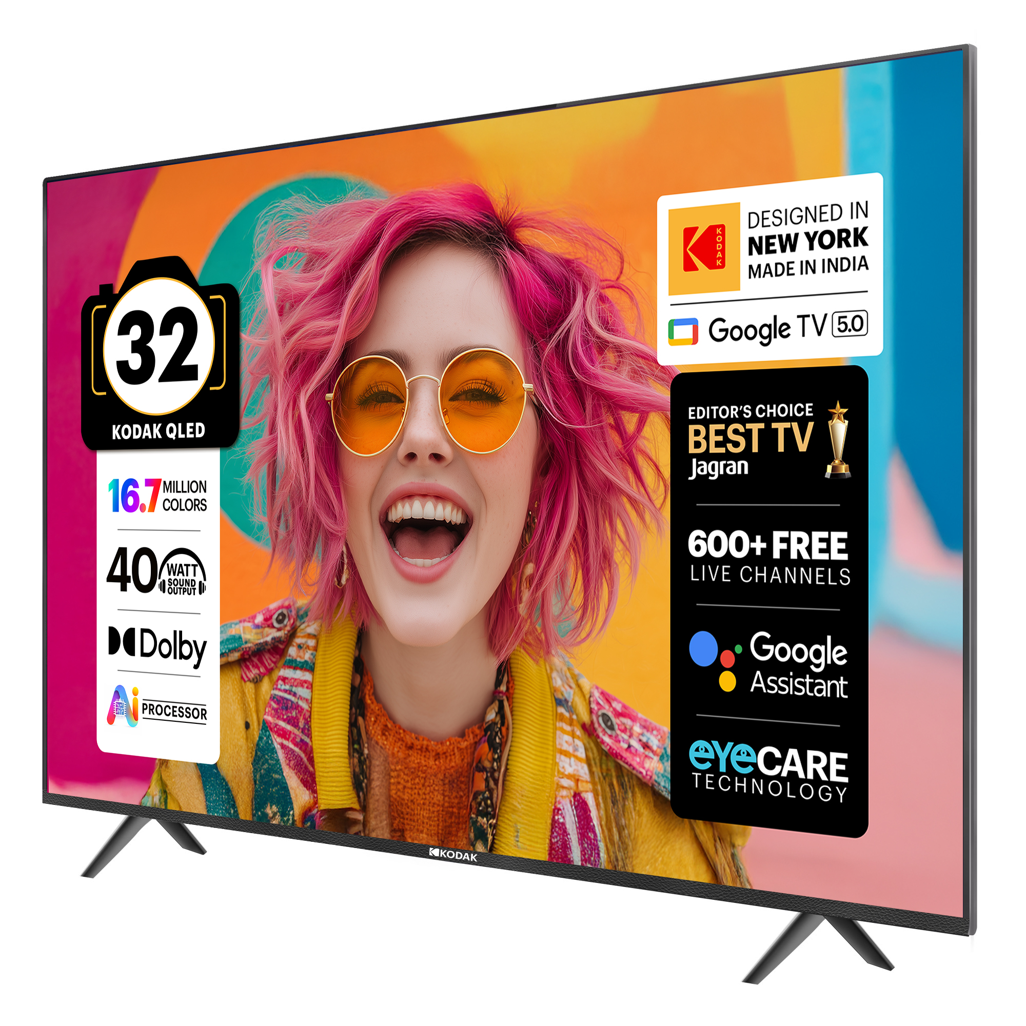 KODAK 80 cm (32 inch) QLED HD Ready Smart Google TV 2026 Edition (32ST5020)