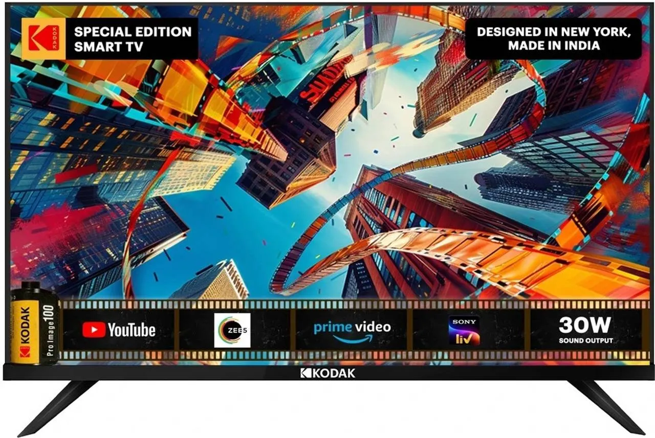KODAK Special Edition 108 cm (43 inch) Full HD LED Smart Linux TV with 30W Sound Output & Bezel-Less Design (43SE5004BL)