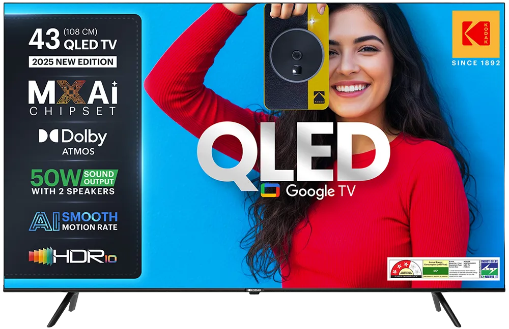 KODAK Matrix 108 cm (43 inch) QLED Ultra HD (4K) Smart Google TV 2025 Edition (43ST5005)