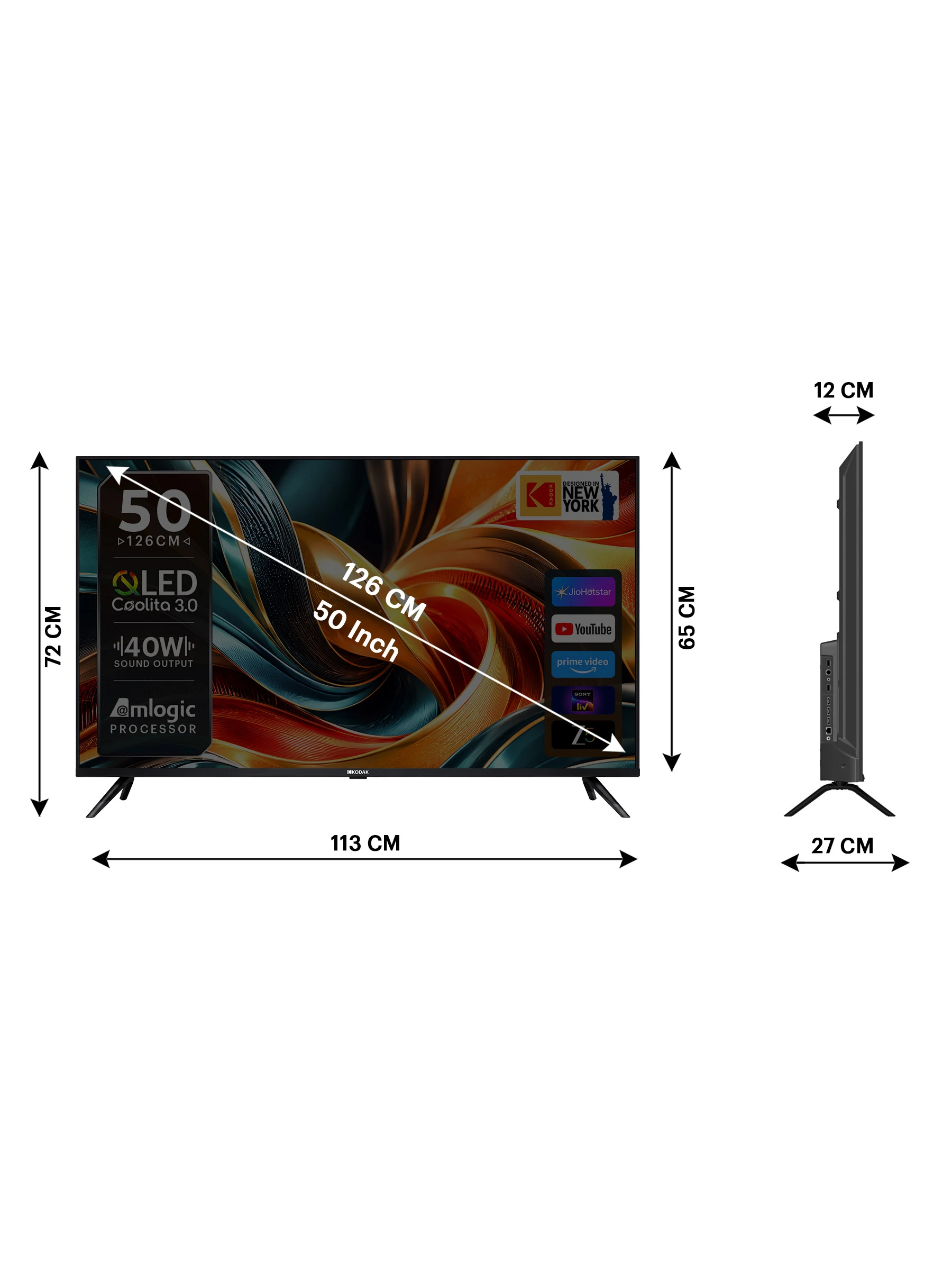 kodaktv SE 126 cm (50 inch) Full HD LED Smart Linux TV 2026 Edition (50QSE5055)