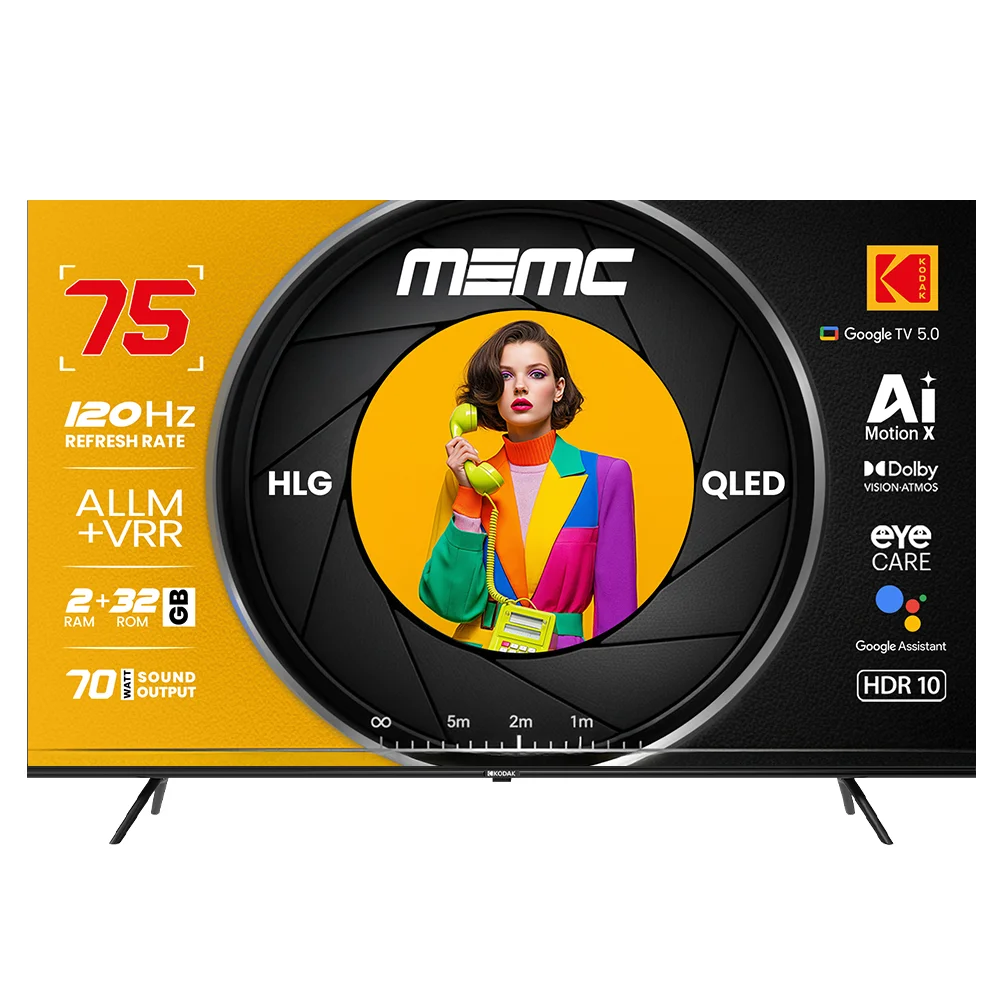KODAK 189 cm (75 inch) QLED Ultra HD (4K) Smart Google TV 2025 Edition (75MX0019) view 2