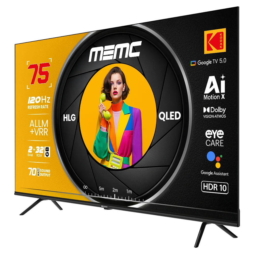 KODAK 189 cm (75 inch) QLED Ultra HD (4K) Smart Google TV 2025 Edition (75MX0019) view 4