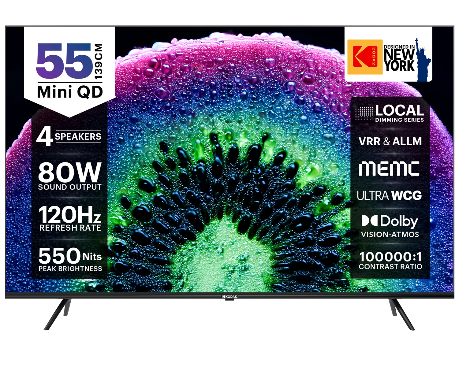 KODAK 139 cm (55 inch) Ultra HD (4K) Mini LED Smart Google TV 2026 Edition (K55Mini5060)