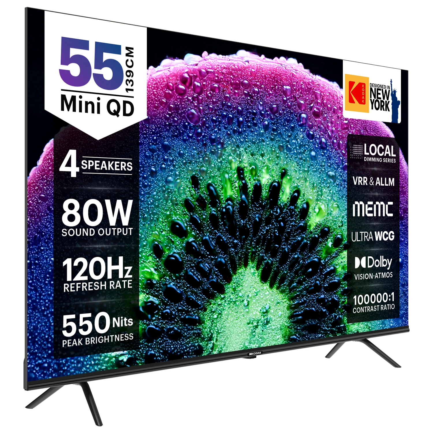 KODAK 139 cm (55 inch) Ultra HD (4K) Mini LED Smart Google TV 2026 Edition (K55Mini5060)