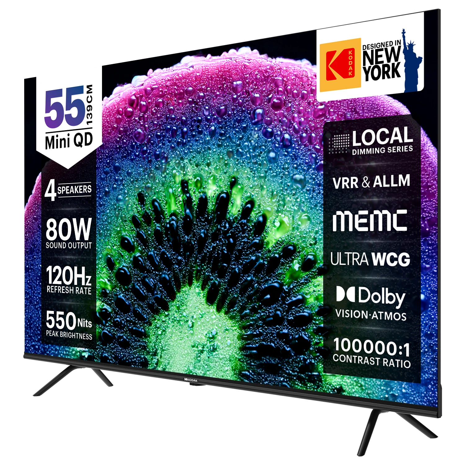 KODAK 139 cm (55 inch) Ultra HD (4K) Mini LED Smart Google TV 2026 Edition (K55Mini5060)