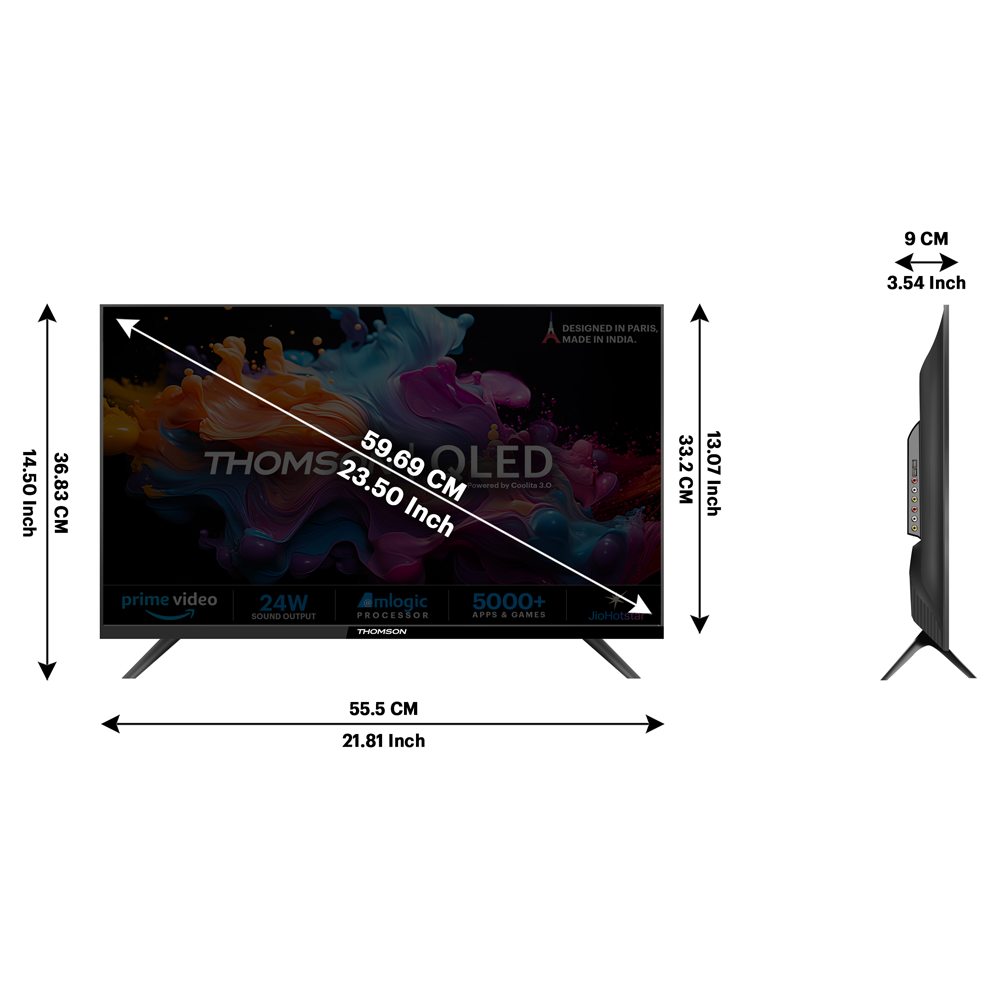 Thomson Alpha QLED 60 cm (24 inch) QLED HD Ready Smart Linux TV 2025 Edition with 24W Sound Output | Web Browser | Sports Mode | Bezel Design (24AlphaQ001) view 9