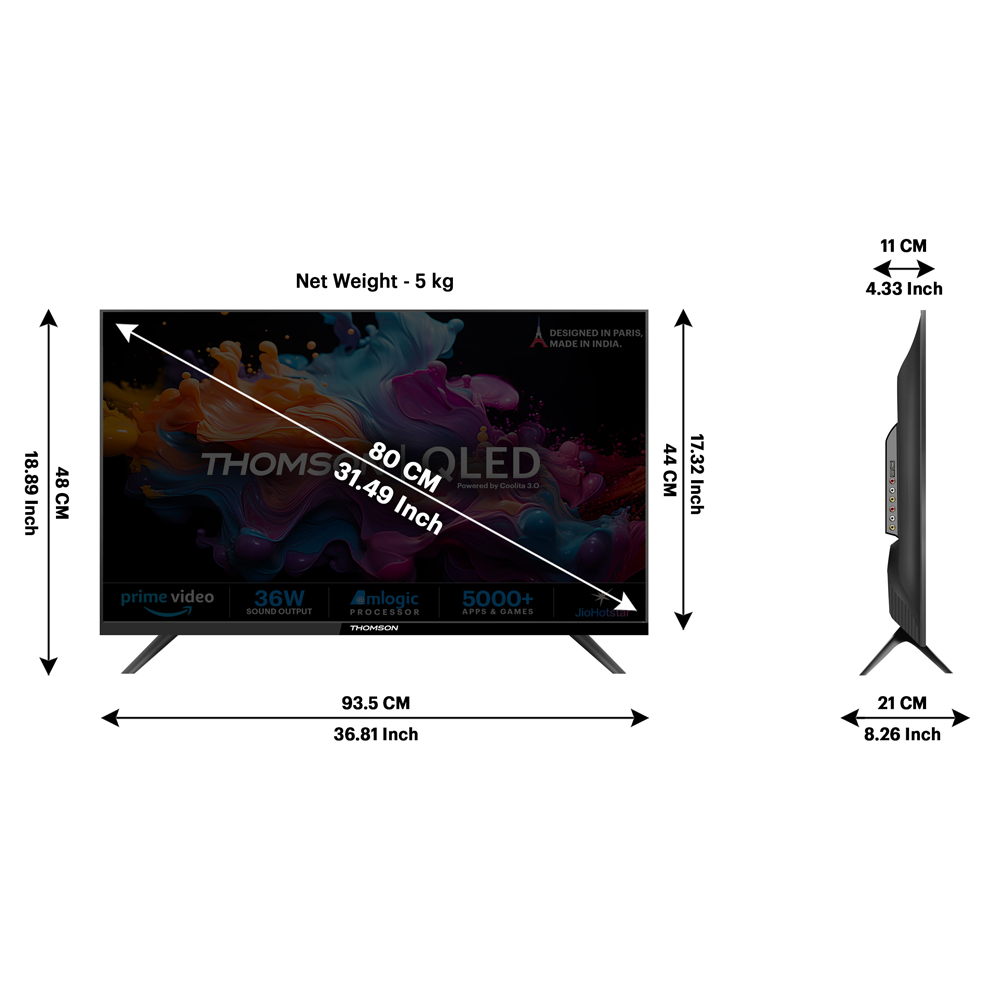 Thomson Alpha QLED 100 cm (40 inch) QLED Full HD Smart Linux TV 2025 Edition with 36W Sound Output |Web Browser | Sports Mode | Bezel - Less Design (40AlphaQ060) view 7