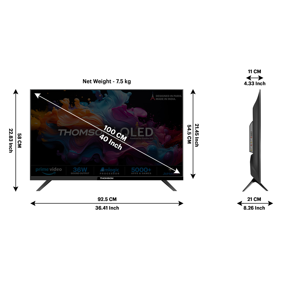 Thomson Alpha QLED 100 cm (40 inch) QLED Full HD Smart Linux TV 2025 Edition with 36W Sound Output |Web Browser | Sports Mode | Bezel - Less Design (40AlphaQ060) view 8