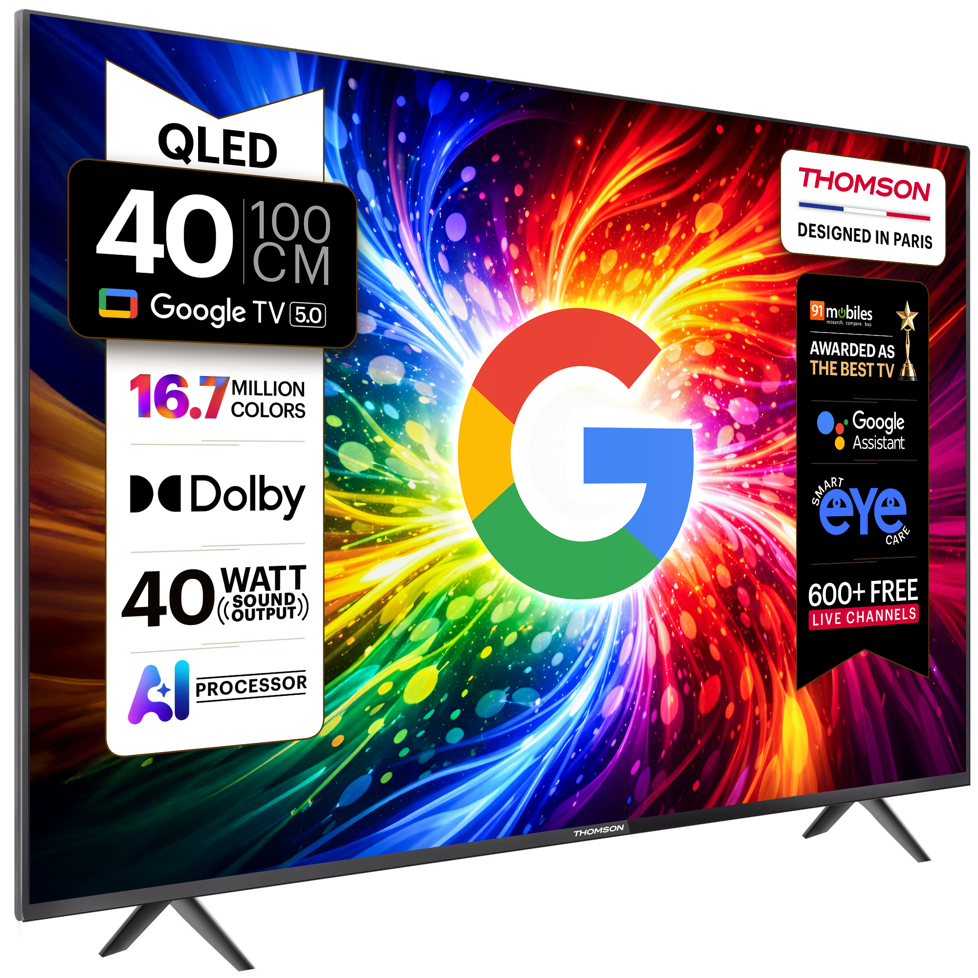 Thomson 100 cm (40 inch) QLED Full HD Smart Google TV 2026 Edition (40QAI1085)