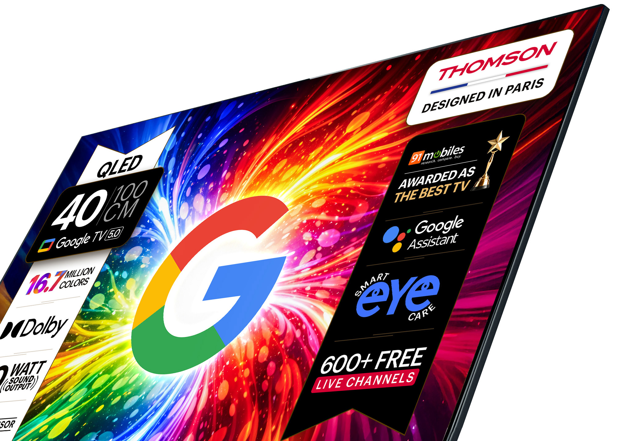 Thomson 100 cm (40 inch) QLED Full HD Smart Google TV 2026 Edition (40QAI1085)
