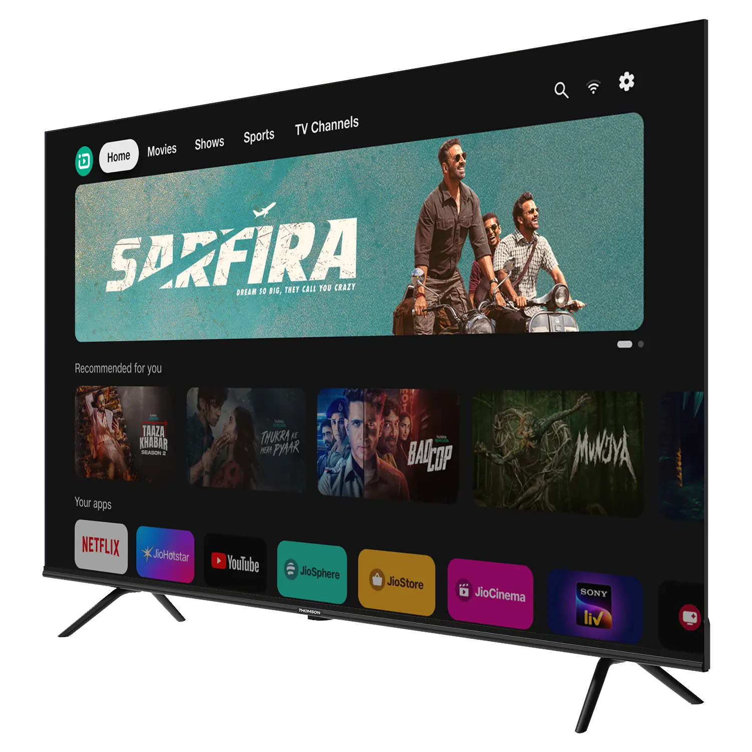 Thomson TV 108 cm (43 inch) QLED Ultra HD (4K) Smart JioTele OS TV 2025 Edition with 40W Sound Output | Digital Plus | HDR | Multilingual Voice Assistant | 400+ free Live Channel | 400+ Games |Web Browser |Sports Mode | Bezel-Less Screen (43TJQ0012) view 9