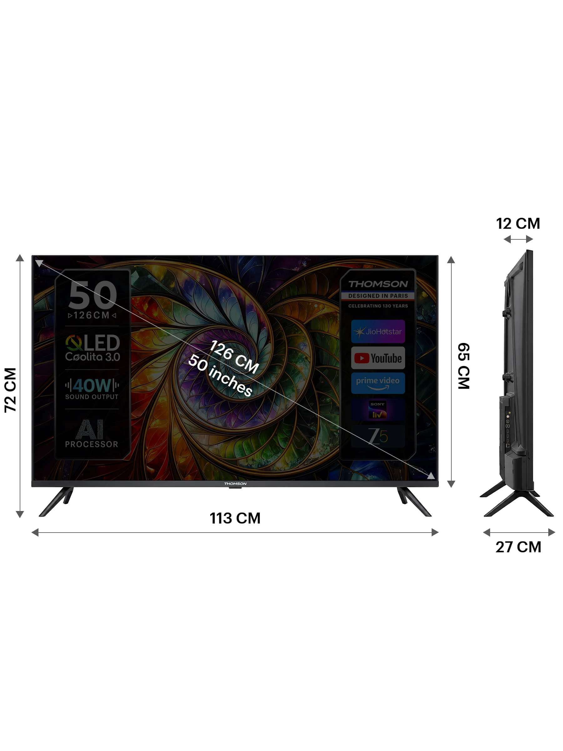 Thomson ALPHA 126 cm (50 inch) Full HD LED Smart Linux TV 2026 Edition (50AlphaQ999)