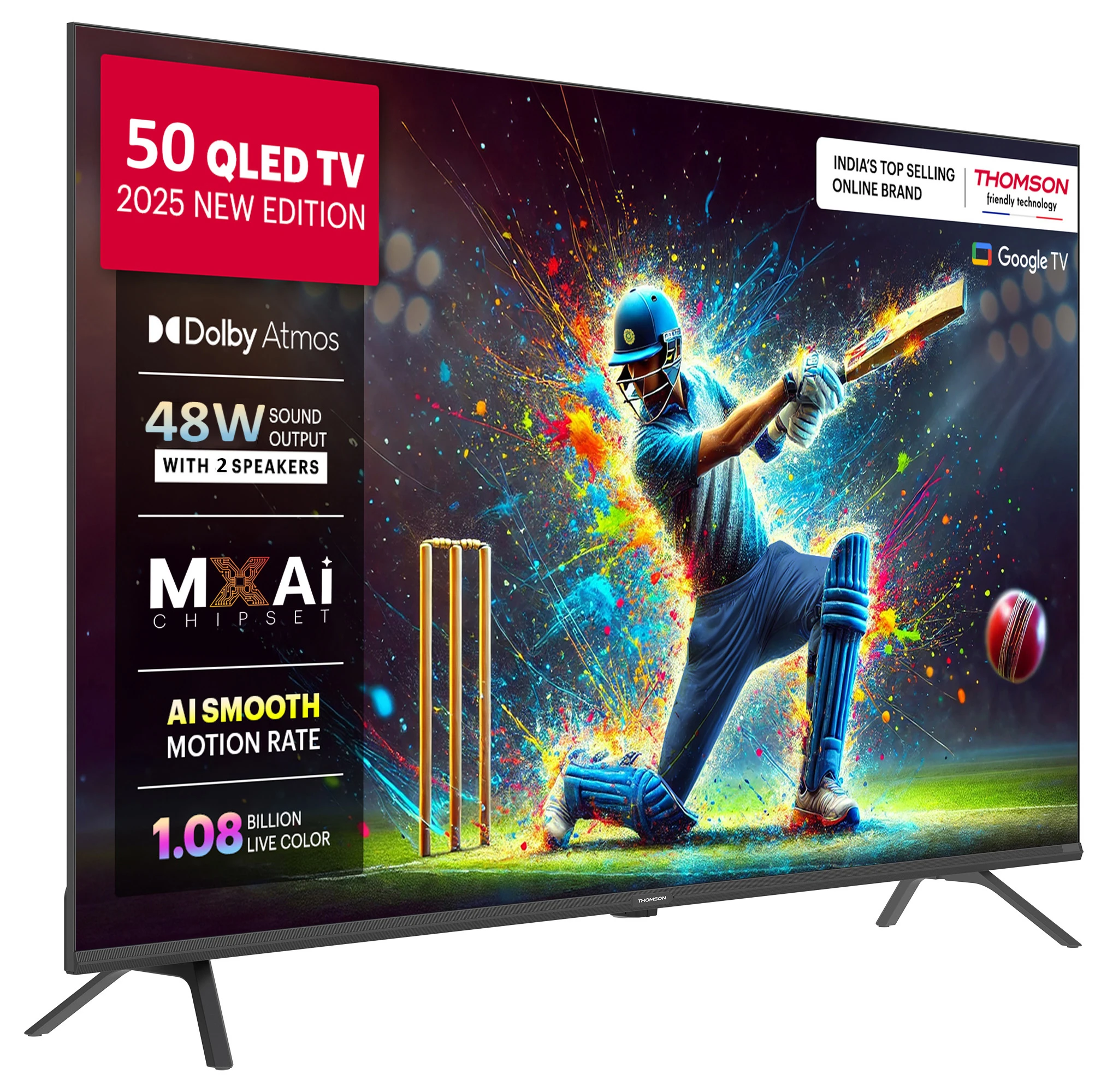 Thomson Phoenix 2025 Edition 126 cm (50 inch) QLED Ultra HD (4K) Smart Google TV 2025 Edition with Dolby Atmos | 48 Watts Sound Output | AIPQ Chipset | AI Smooth Motion Rate | HDR 10 | Google Assistant (50QAI1015) view 7