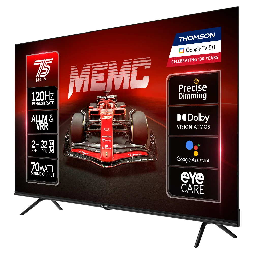 Thomson NeoX 189 cm (75 inch) QLED Ultra HD (4K) Smart Google TV 2025 Edition with 70W Sound Output powered by Blaupunkt | 4 Speaker | 32 GB Storage | 550 Nits Brightness | Precise Dimming | HDR10+ | Dolby Atmos | Dolby Vision | 120 Hz Refresh Rate | HLG | ALLM & VRR | Eyecare Technology | Google Assistant | Bezel Less Design (75NEOX4545) view 4