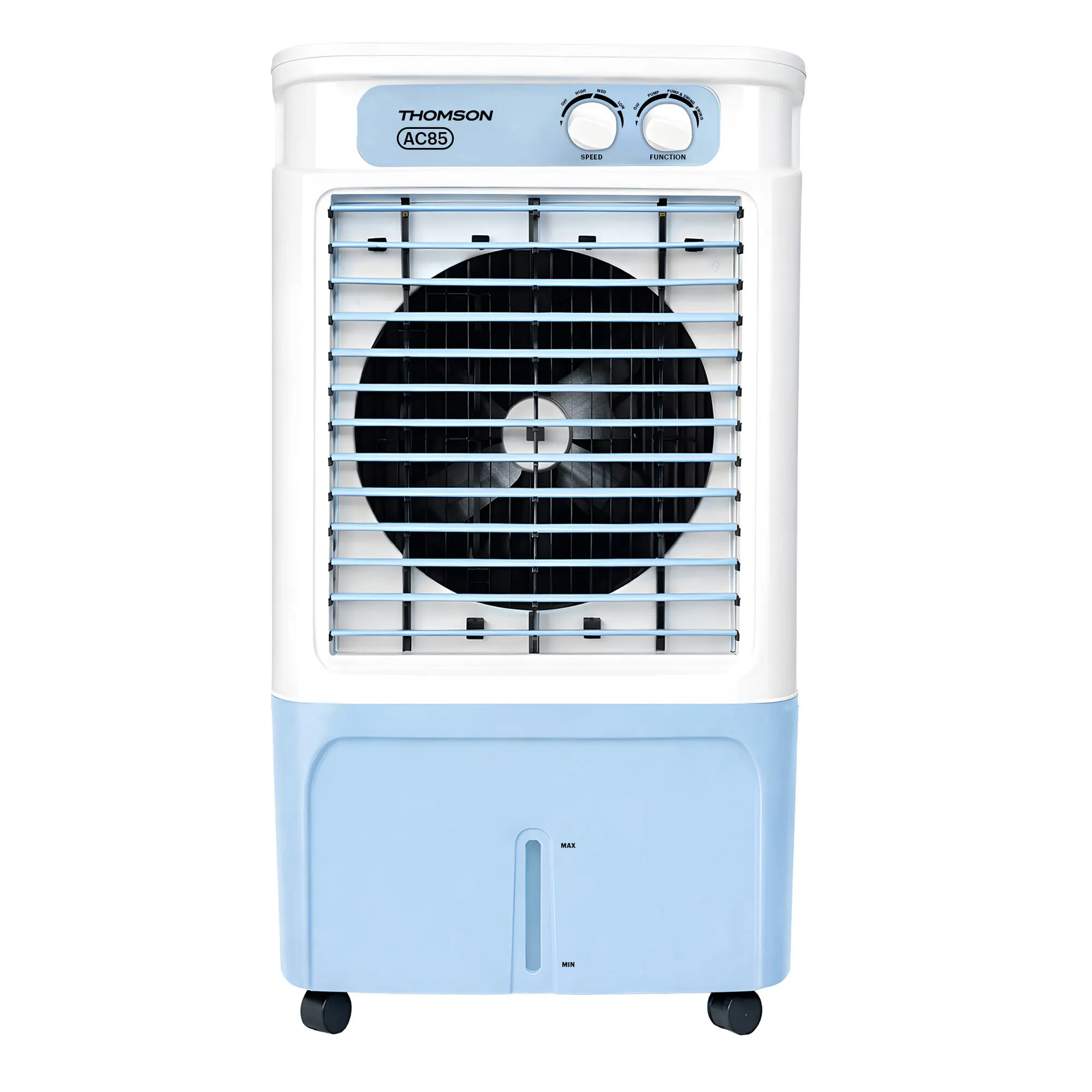 Thomson 85 L Desert Air Cooler With Grab Handle for Easy Mobility (Ice Blue & White, AC85)