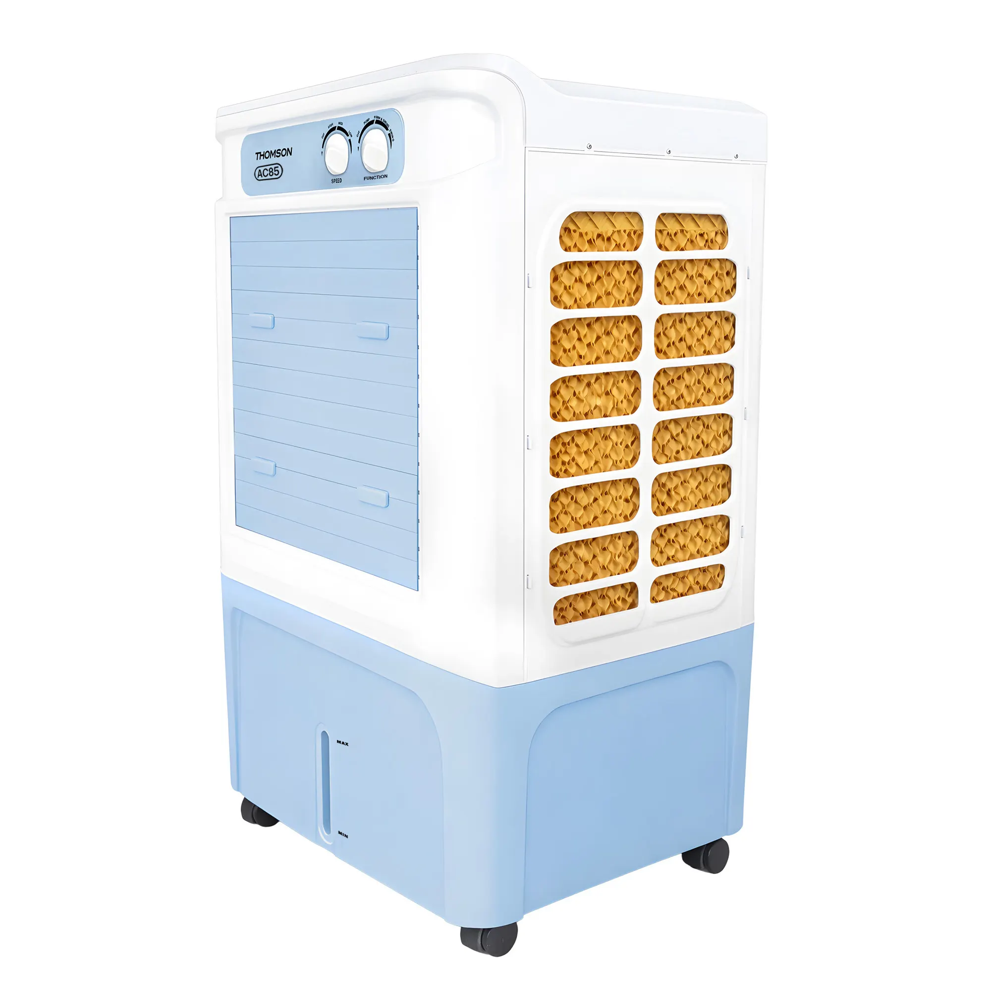 Thomson 85 L Desert Air Cooler With Grab Handle for Easy Mobility (Ice Blue & White, AC85)