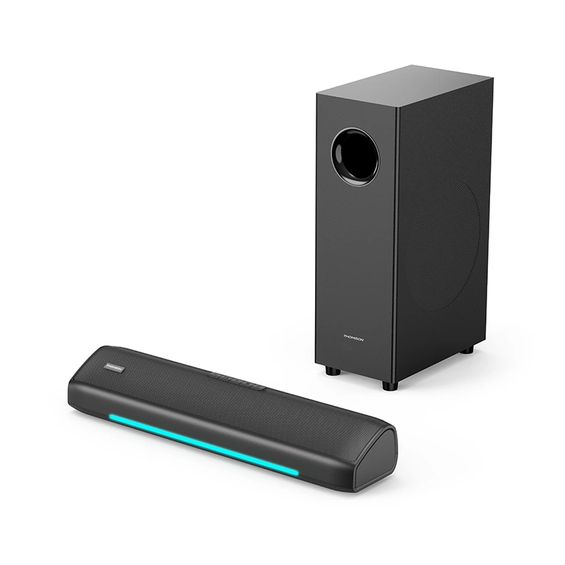 Thomson AlphaBeat60 | Remote Control EQ modes I Designed for powerful performance 60 W Bluetooth Soundbar (Black, 2.1 Channel)