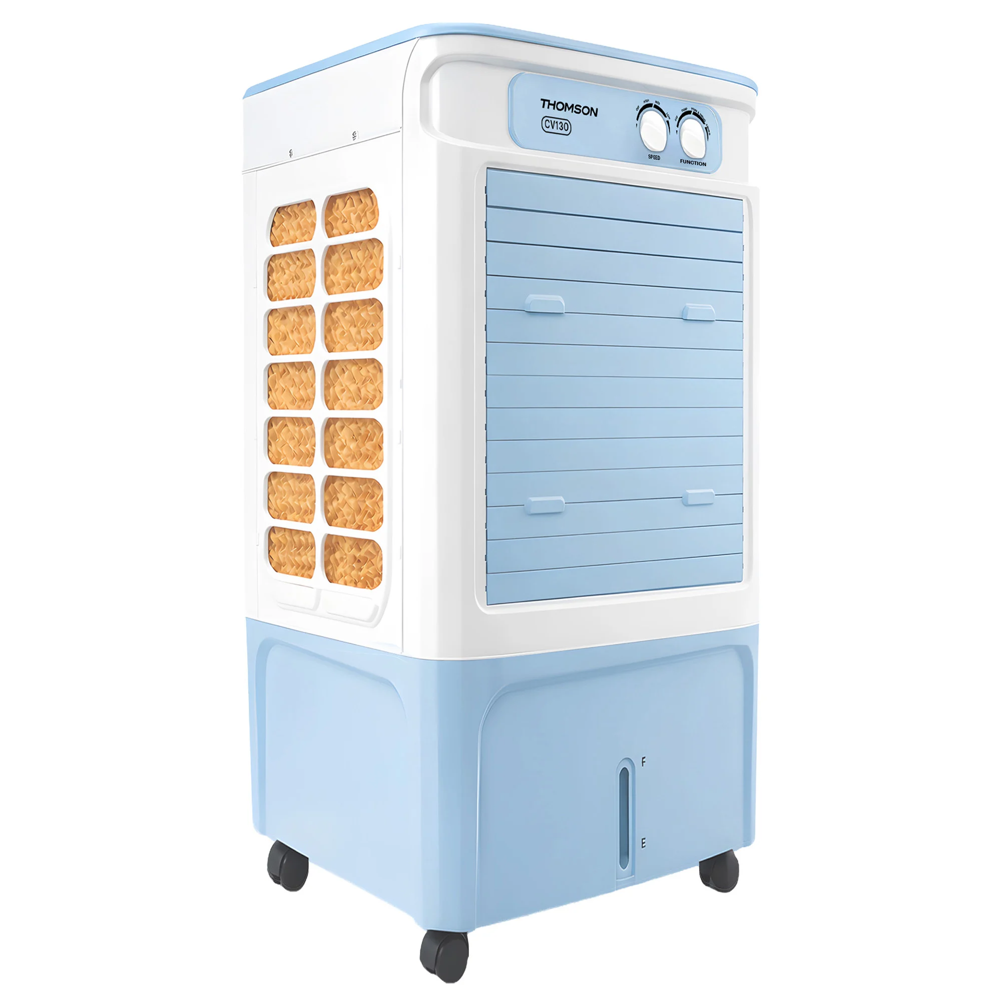 Thomson 130 L Desert Air Cooler With Chill Vault Technology for Instant Cooling (Ice Blue & White, CV130)