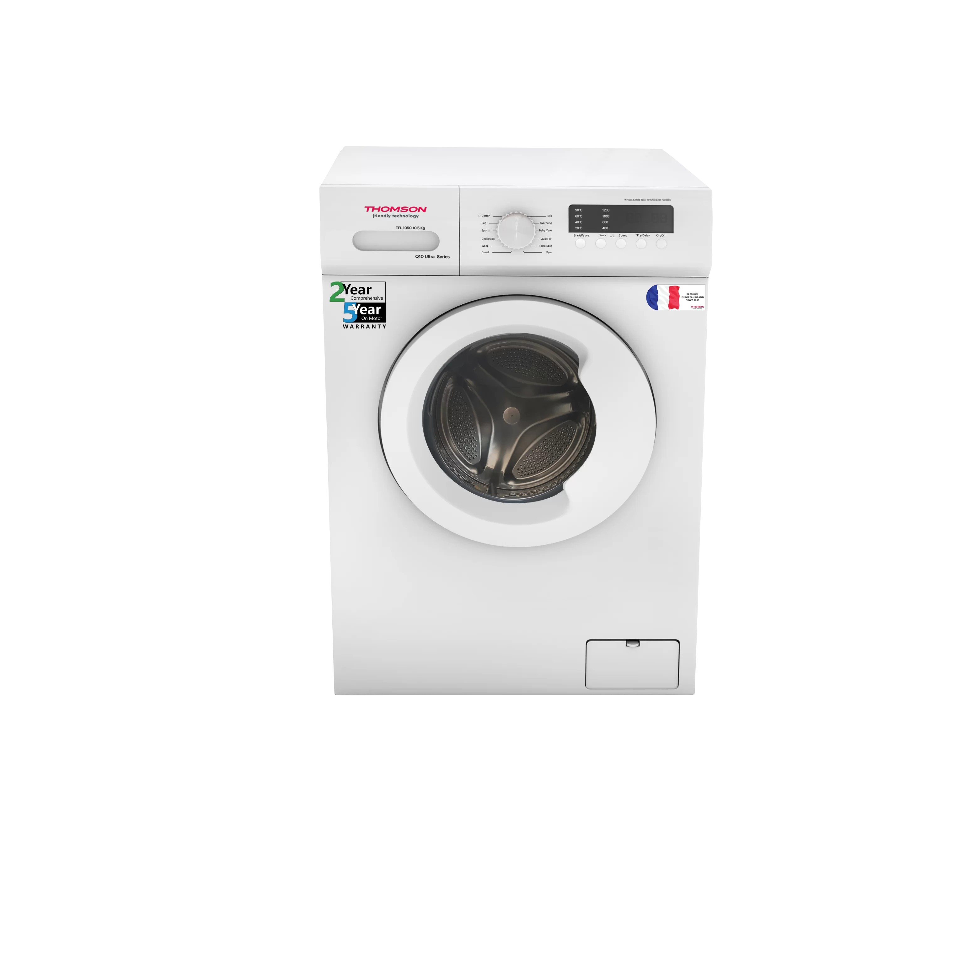Thomson 10.5 kg Germ Purifier Technology Fully Automatic Front Load with In-built Heater White view 7