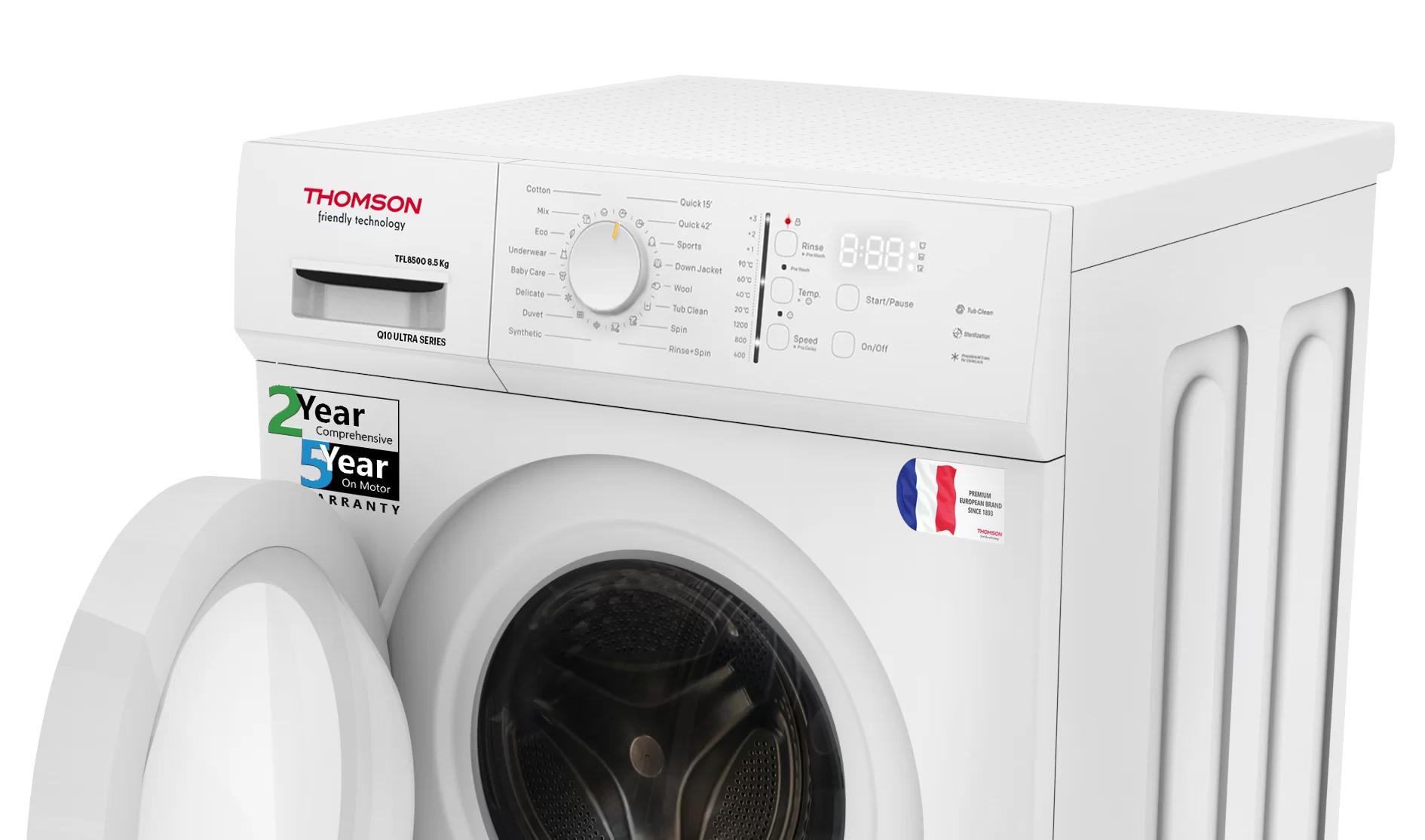 Thomson 8.5 kg Fully Automatic Front Load with In-built Heater White view 7