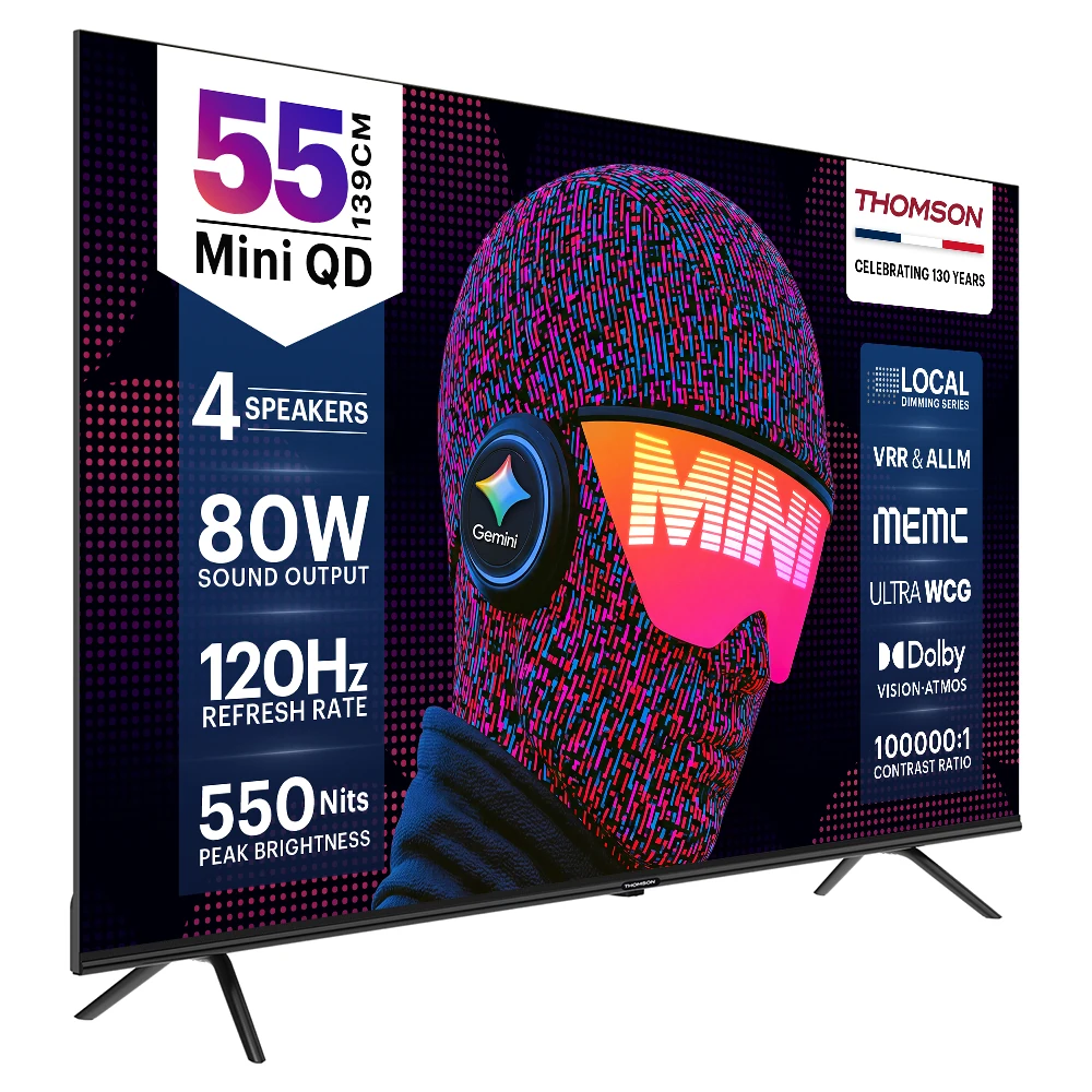 Thomson 139 cm (55 inch) Ultra HD (4K) Mini LED Smart Google TV 2026 Edition (TH55QDMini1066)