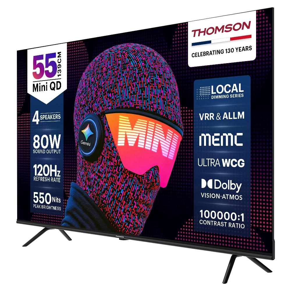 Thomson 139 cm (55 inch) Ultra HD (4K) Mini LED Smart Google TV 2026 Edition (TH55QDMini1066)