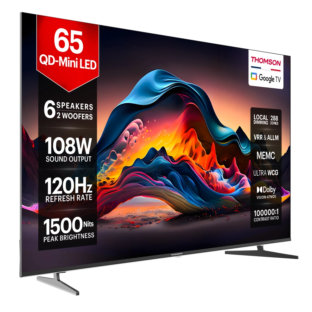 Thomson Masterclass Series 164 cm (65 inch) Ultra HD (4K) Mini LED Smart Google TV 2025 Edition with 6 Speaker with 108 W Sound Output Powered by Blaupunkt | Inbuilt 2 Sub-Woofer with Magic Sound| Dolby Atmos | 288 Local Dimming Zones | 120 Hz HSR Refresh Rate | MEMC with ALLM & VRR | 1500 Nits Brightness | Dolby Vision, HDR 10, HLG |Contrast Ratio 100000:1 | Smart Eye Shield |Ultra WCG (TH65QDMini1022) view 7
