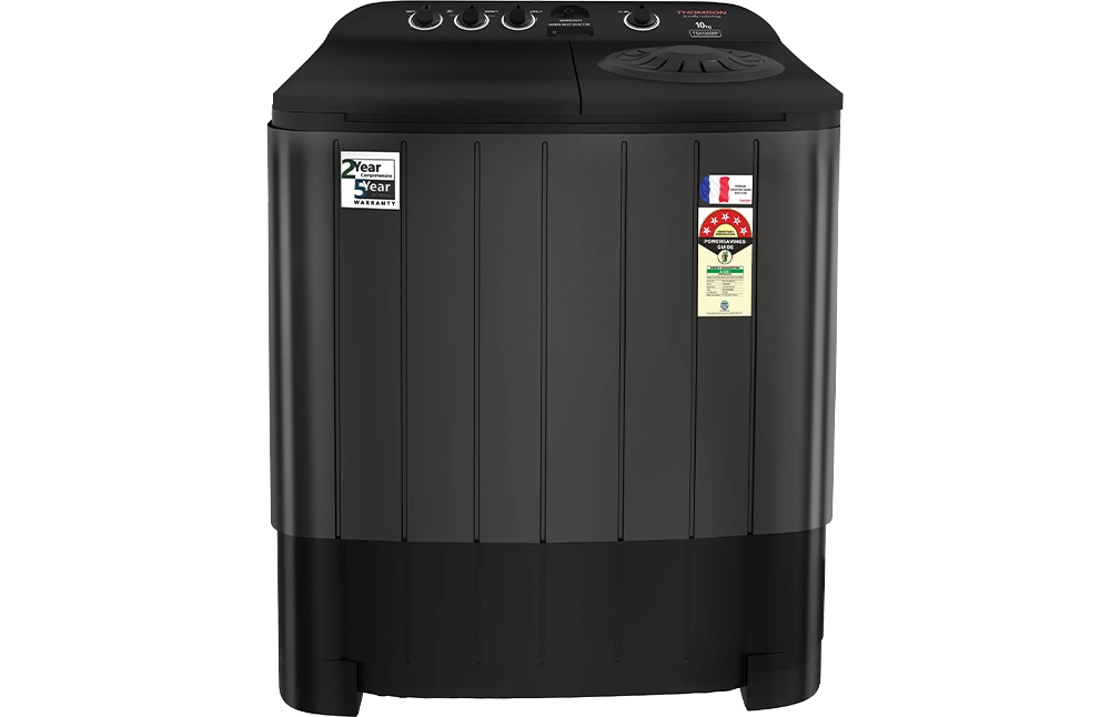 Thomson 10 kg Aqua Magic with Double Waterfall Semi Automatic Top Load Washing Machine Black, Grey (TSA1000SP) view 2