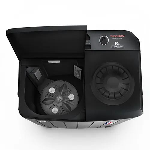Thomson 10 kg Aqua Magic with Double Waterfall Semi Automatic Top Load Washing Machine Black, Grey (TSA1000SP) view 3