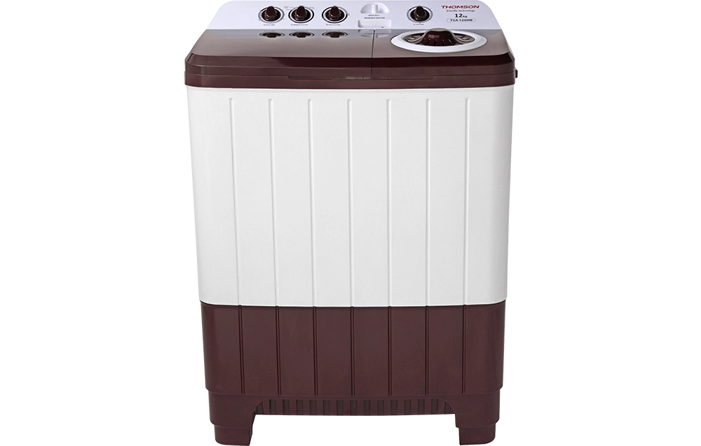 Thomson 12 kg 5 Star Aqua Magic Double Waterfall Semi Automatic Top Load Washing Machine Maroon, White (TSA1200B)