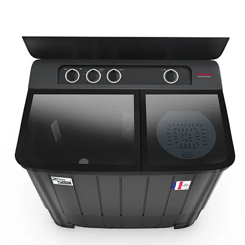 Thomson 12 kg Aqua Magic Toughen Glass with soft closure and Double Waterfall Semi Automatic Top Load Washing Machine Black, Grey (TSA1200SP) view 3