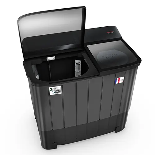 Thomson 12 kg Aqua Magic Toughen Glass with soft closure and Double Waterfall Semi Automatic Top Load Washing Machine Black, Grey (TSA1200SP) view 4