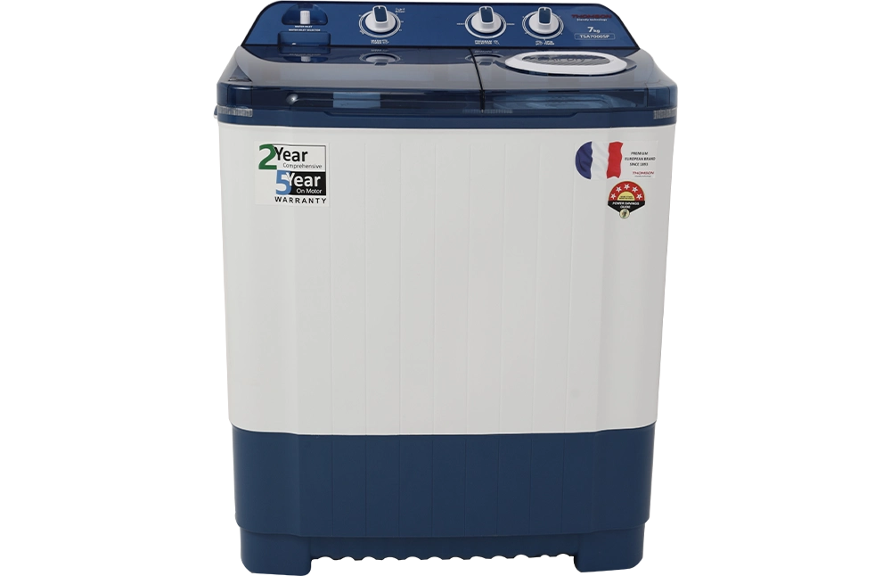 Thomson 7 kg 5 Star Aqua Magic Semi Automatic Top Load Washing Machine Blue, White view 2