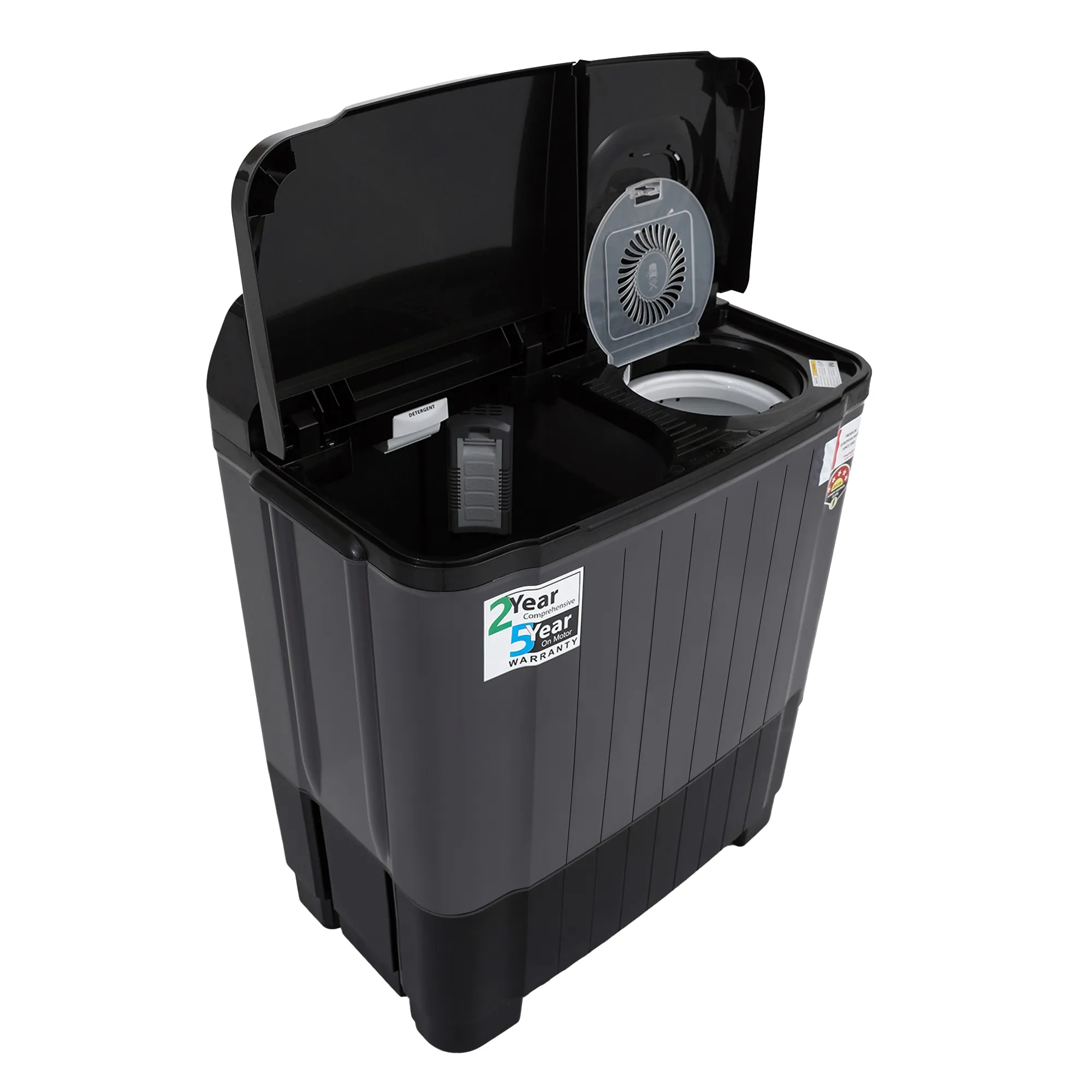 Thomson 8.5 kg 5 Star Aqua Magic with Double Waterfall, Detergent Box, Magic Filter, Heavy Duty Motor, 3D Roller Technology, Collar Scrubber, Turbo Dry Technology, Semi Automatic Top Load Black (TSA8500SPN)