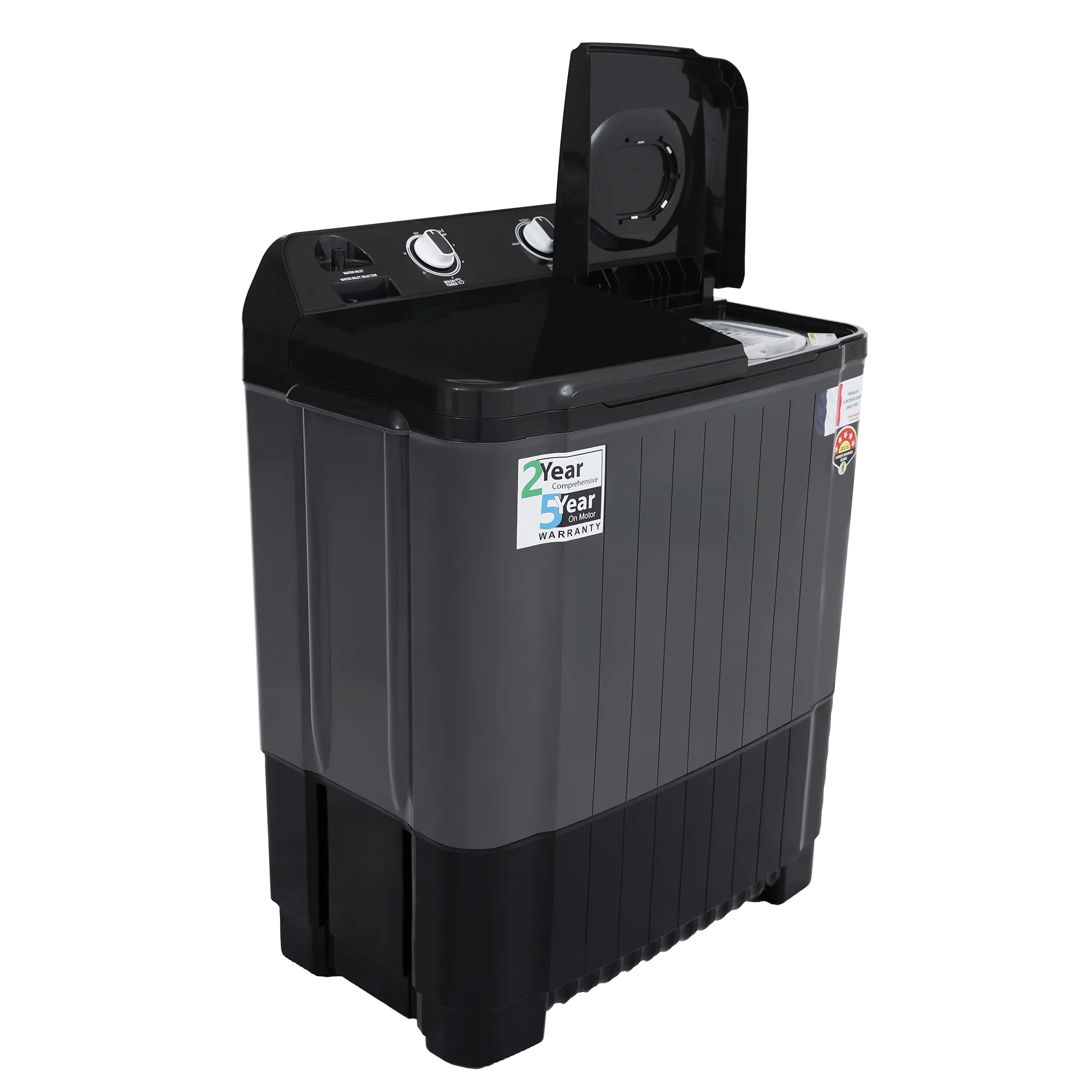 Thomson 8.5 kg 5 Star Aqua Magic with Double Waterfall, Detergent Box, Magic Filter, Heavy Duty Motor, 3D Roller Technology, Collar Scrubber, Turbo Dry Technology, Semi Automatic Top Load Black (TSA8500SPN)