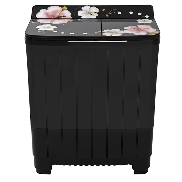 Thomson 10 kg 5 Star Aqua Magic Grande Series with Floral Toughened Glass with Soft Closure and Double Waterfall Semi Automatic Top Load Washing Machine Black, Grey (TSG1000) view 4