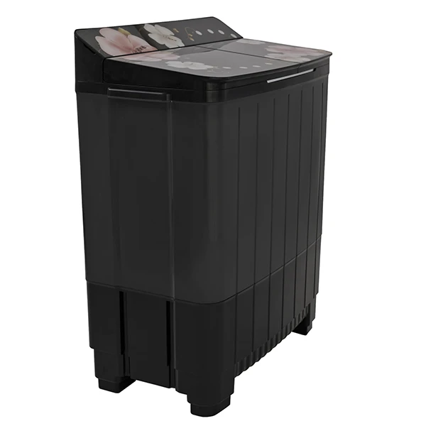 Thomson 8 kg 5 Star Aqua Magic Grande Series with Floral Toughened Glass and Double Waterfall Semi Automatic Top Load Washing Machine Black, Grey  (TSG8000) view 3